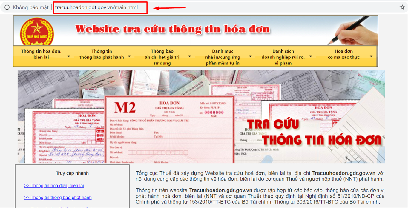 Trang web hỗ trợ tra cứu hóa đơn điện tử