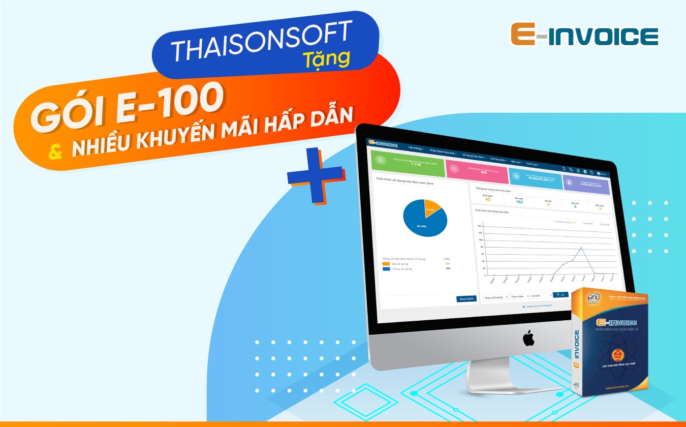 ThaisonSoft tặng 100 số hóa đơn điện tử cho doanh nghiệp đăng ký sử dụng E-invoice