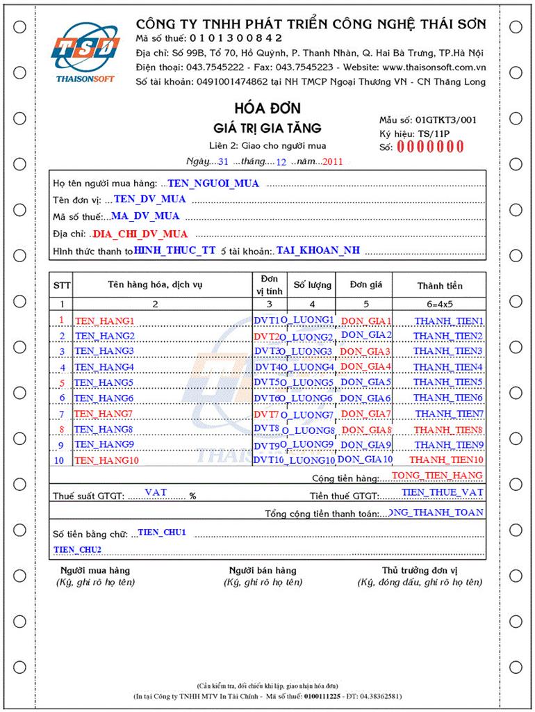 Hóa đơn tự in E-Invoice