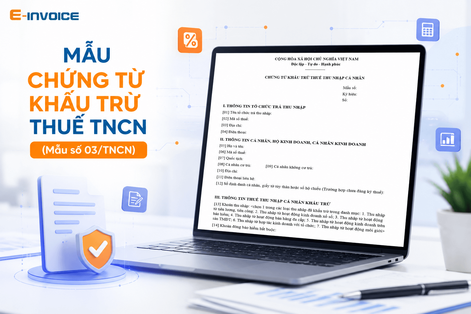 Mẫu chứng từ khấu trừ thuế tncn