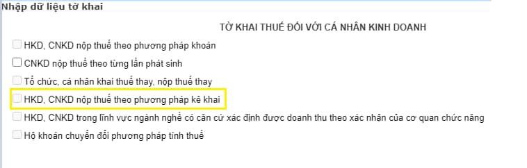 Tờ khai thuế