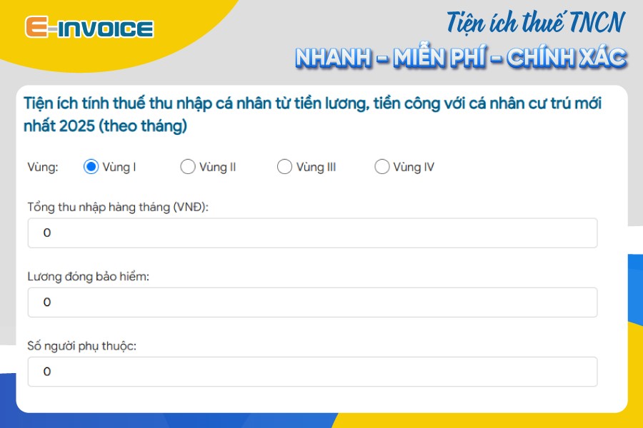Tiện ích tính thuế TNCN