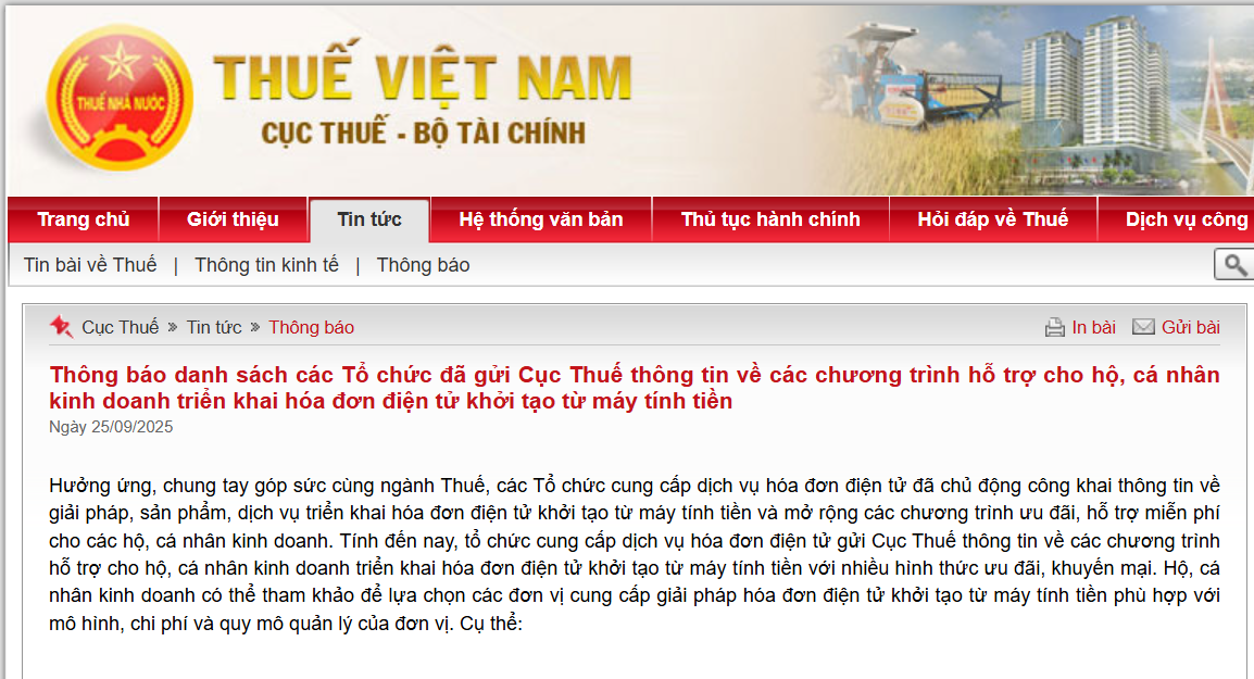 Danh sách tổ chức hỗ trợ hộ kinh doanh