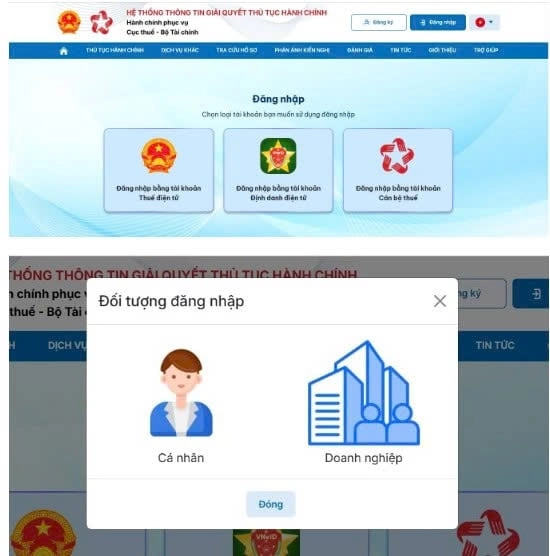 Đăng nhập giao diện