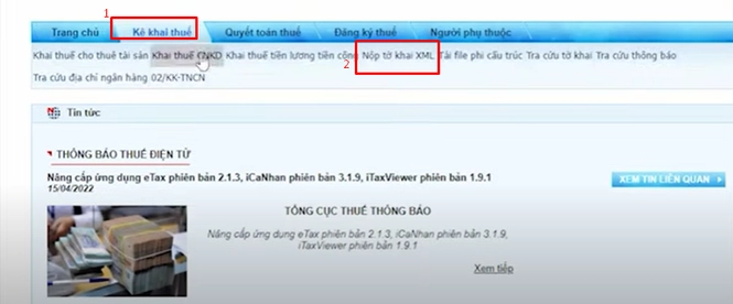 Nộp tờ khai thuế