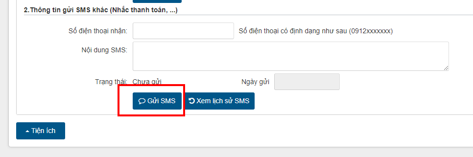 Gửi qua SMS