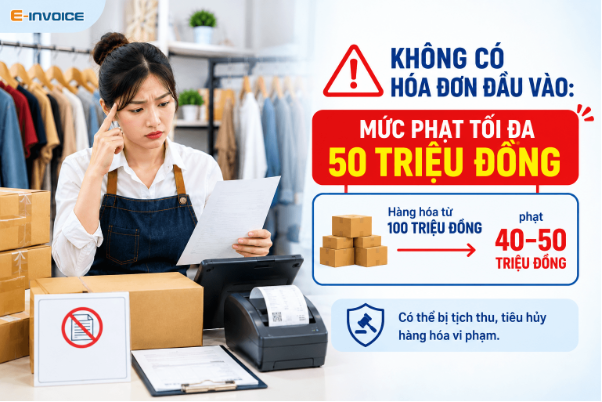 Mức phạt khi không có hóa đơn đầu vào