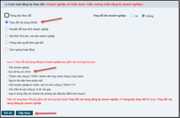 Nội dung thay đổi