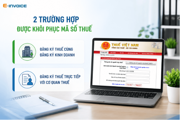 Khôi phục mã số thuế