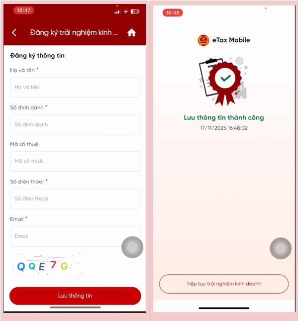 Thông tin đăng ký