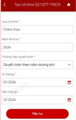 Tờ khai thuế TNCN