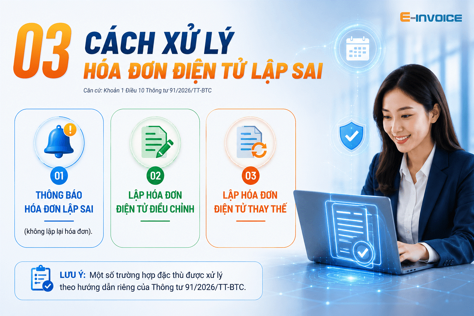 Xử lý sai sót trên hóa đơn điện tử