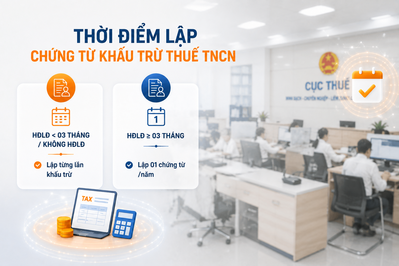 Chứng từ khấu trừ thuế TNCN điện tử lập khi nào?