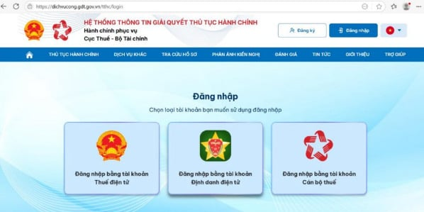 Tài khoản thuế điện tử