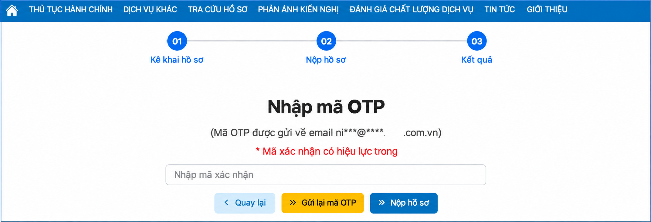 Nhập mã OTP