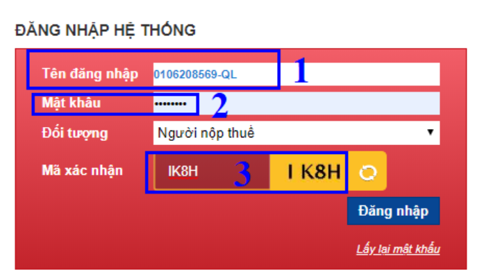 Điền đầy đủ thông tin