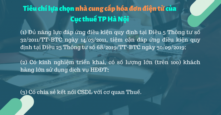 Cục Thuế Hà Nội tiếp tục lựa chọn phối 07 nhà cung cấp hóa đơn điện tử uy tín