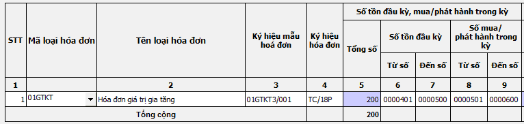 ​​​​​​​  Cột 20, 21, 22 hệ thống sẽ tự động điền thông tin