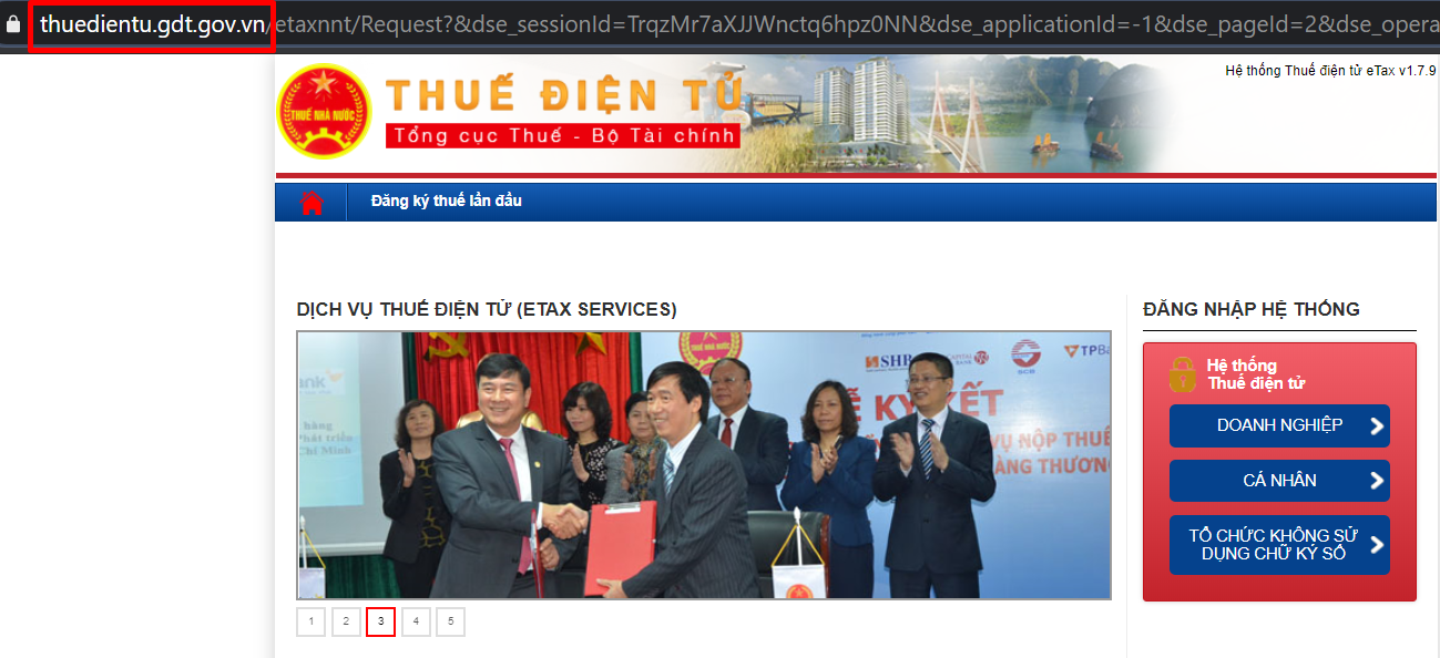 Giao diện trang thuedientu.gdt.gov.vn.
