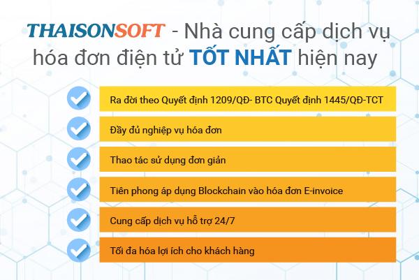 ThaisonSoft - Nhà cung cấp dịch vụ hóa đơn điện tử uy tín, tốt nhất hiện nay