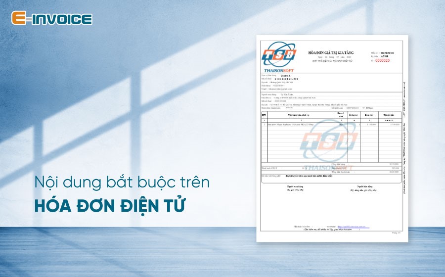 Nội dung bắt buộc trên hóa đơn điện tử