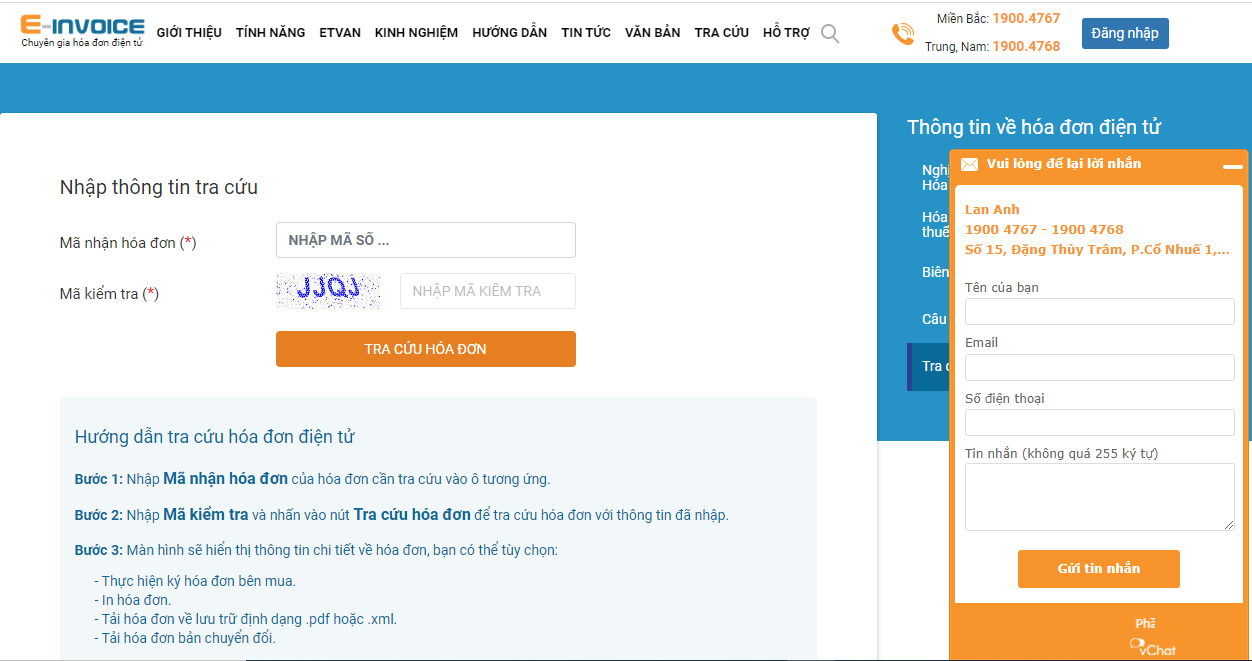 Tra cứu hóa đơn trên hệ thống Einvoice