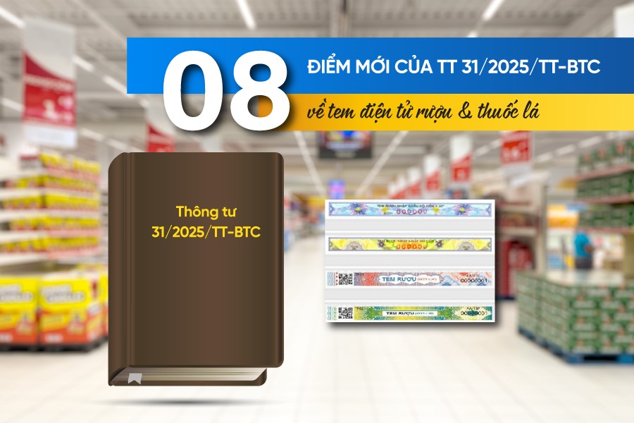 Công văn 1591/CT-CS: 08 điểm mới của Thông tư 31/2025/TT-BTC về sử dụng tem điện tử rượu và tem điện tử thuốc lá