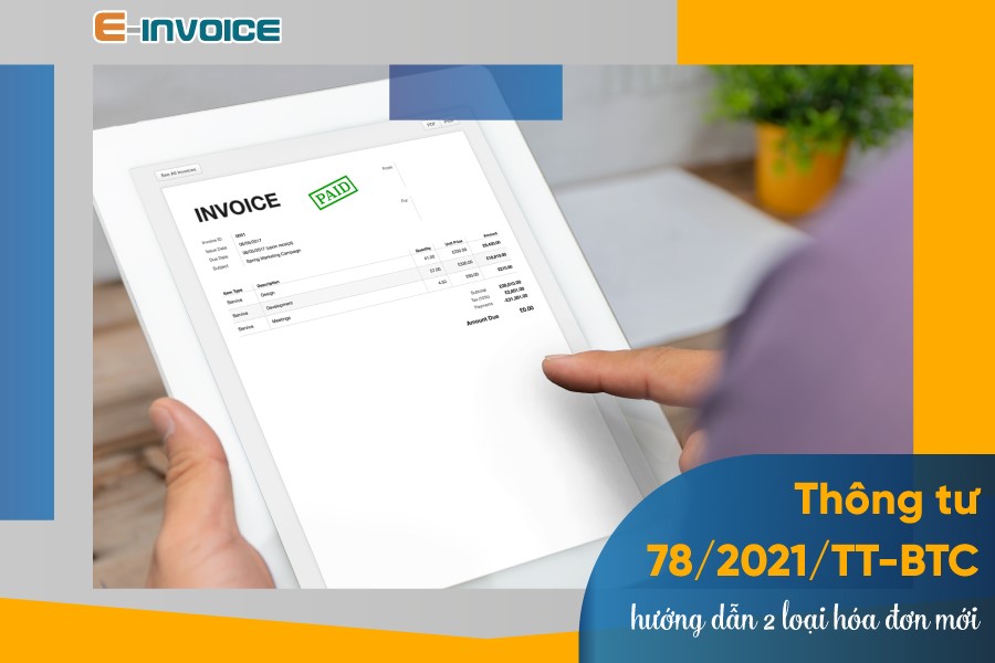 Einvoice cập nhật (bổ sung) 2 loại hóa đơn theo Thông tư 78