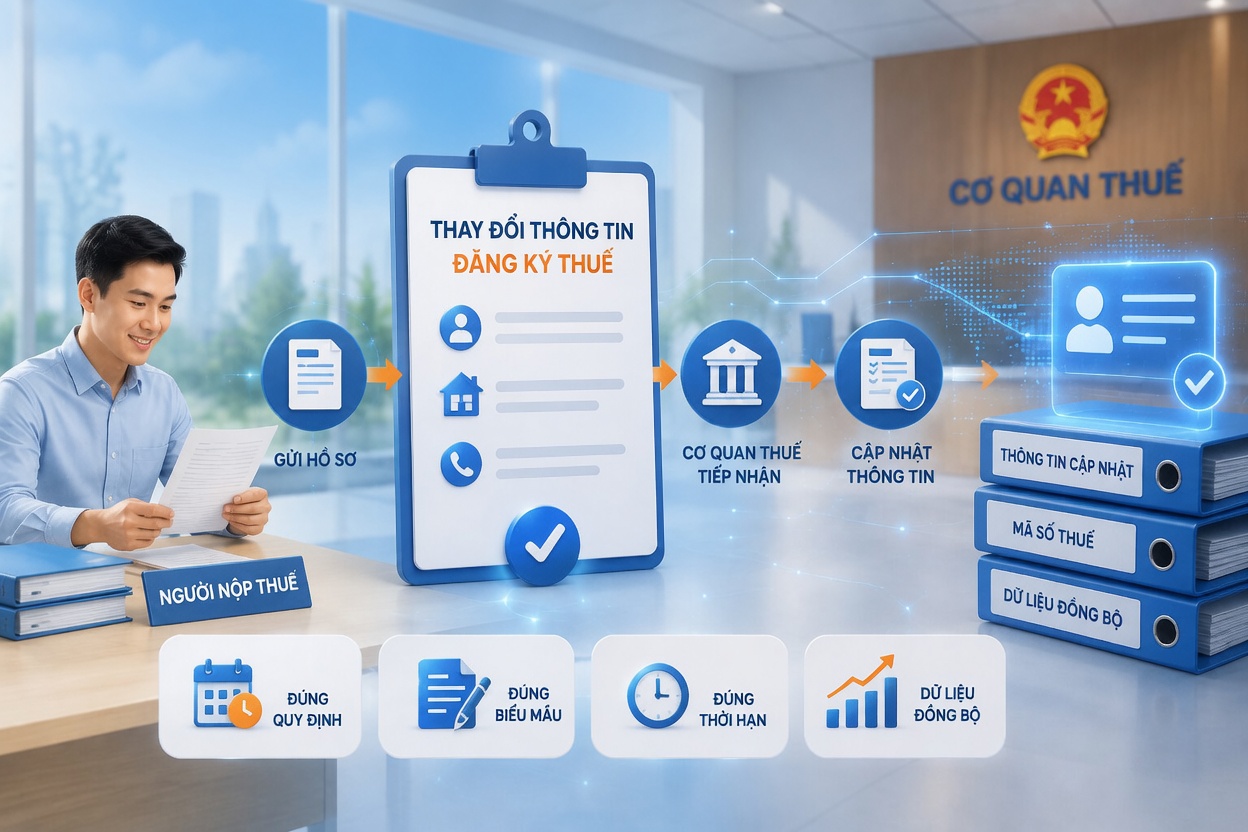 Thủ tục thay đổi thông tin đăng ký thuế theo Thông tư 90/2026/TT-BTC mới nhất
