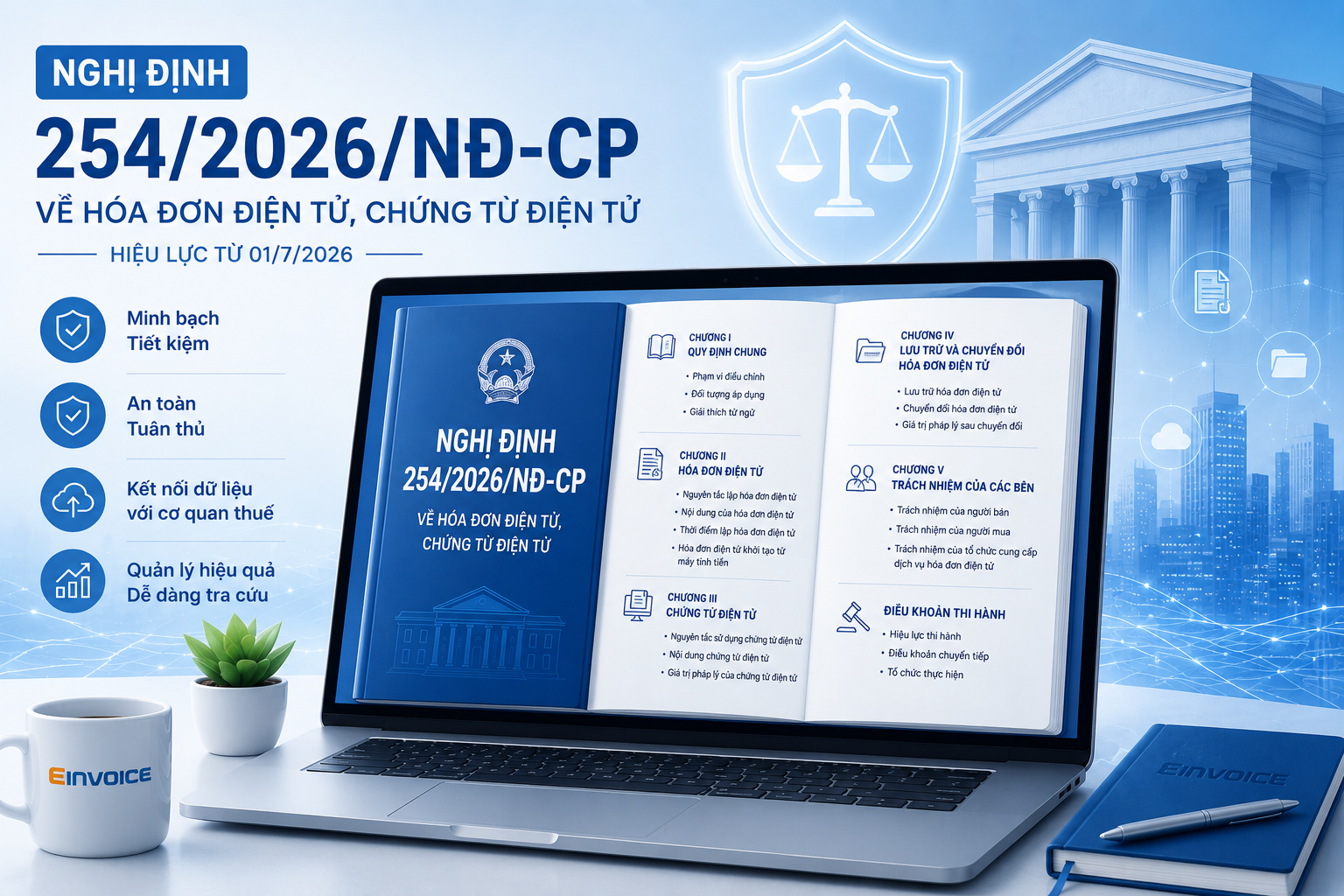 Nghị định 254/2026/NĐ-CP về hóa đơn điện tử: 6 điểm mới doanh nghiệp cần cập nhật từ ngày 01/7/2026