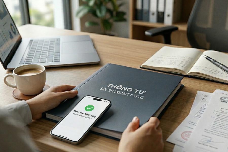 Hồ sơ thanh toán không dùng tiền mặt từ 5 triệu đồng theo Thông tư 20/2026/TT-BTC