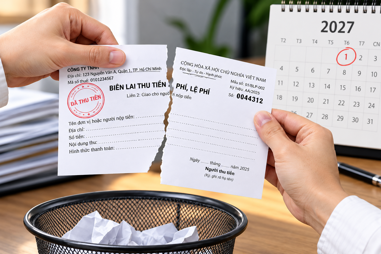 Từ 01/01/2027, biên lai giấy chưa sử dụng phải tiêu hủy: Đơn vị cần chuẩn bị gì?