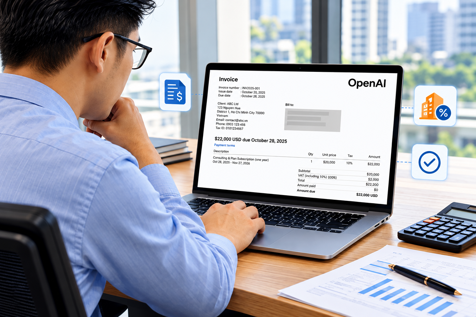Hóa đơn ChatGPT Business ghi thuế GTGT 10% có được khấu trừ?